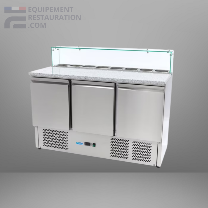 Table réfrigérée avec vitrine