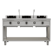 Wokstove | gaz wok stove - 3x15 kW - 3 cooking zone - Unninox - image 2