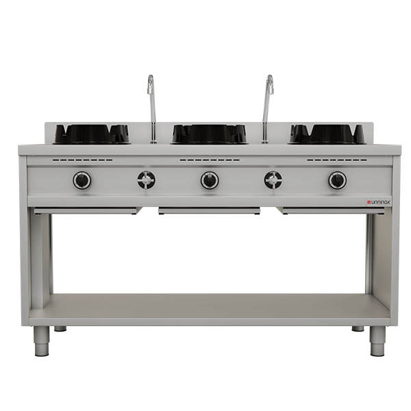 Wokstove | gaz wok stove - 3x15 kW - 3 cooking zone - Unninox - image 2