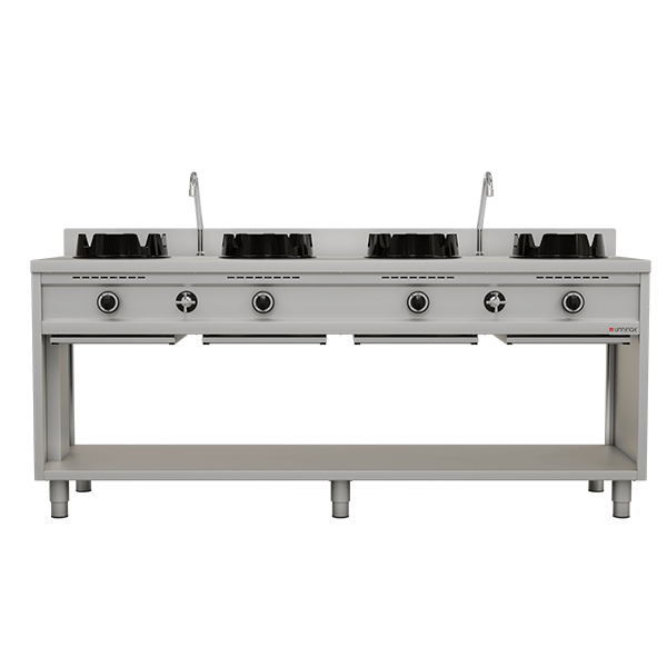 Wokstove | gaz wok stove – 4×15 kW – 4 cooking zone - Unninox - image 2