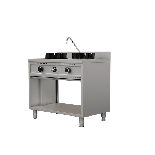Wokstove | gaz wok stove - 2x15 kW - 2 cooking zone - Unninox - image 4