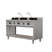 Wokstove | gaz wok stove - 3x15 kW - 3 cooking zone - Unninox - image 3