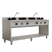 Wokstove | gaz wok stove – 4×15 kW – 4 cooking zone - Unninox