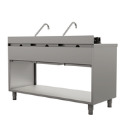 Wokstove | gaz wok stove - 3x15 kW - 3 cooking zone - Unninox - image 5