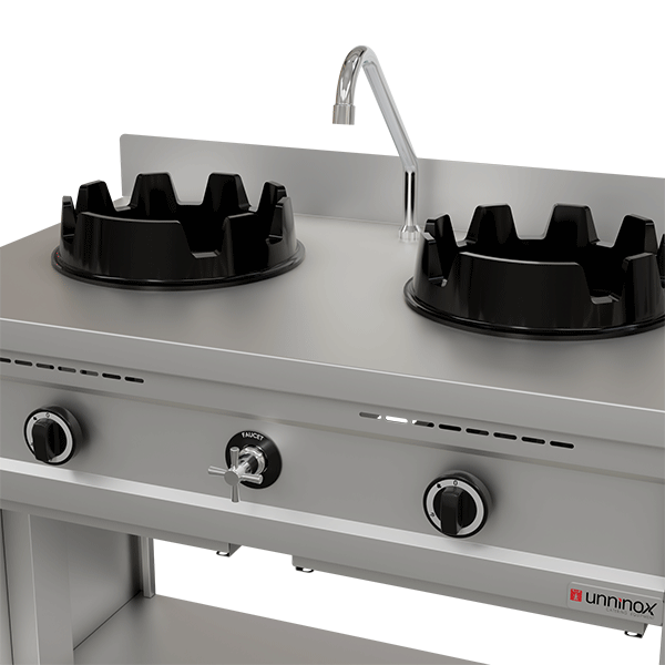 Wokstove | gaz wok stove - 2x15 kW - 2 cooking zone - Unninox - image 3