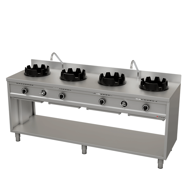Wokstove | gaz wok stove – 4×15 kW – 4 cooking zone - Unninox - image 4