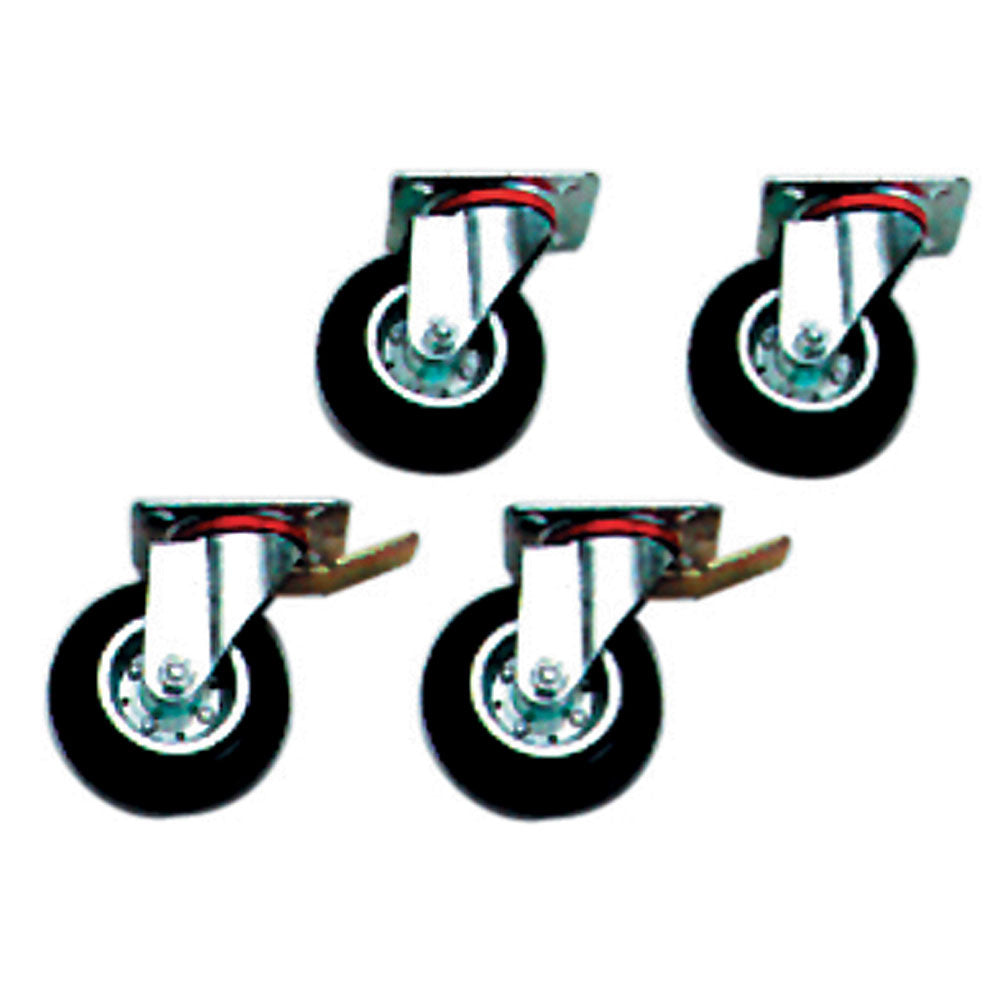 Kit 4 roues, 2 avec frein 6 & 10 GN 1/1