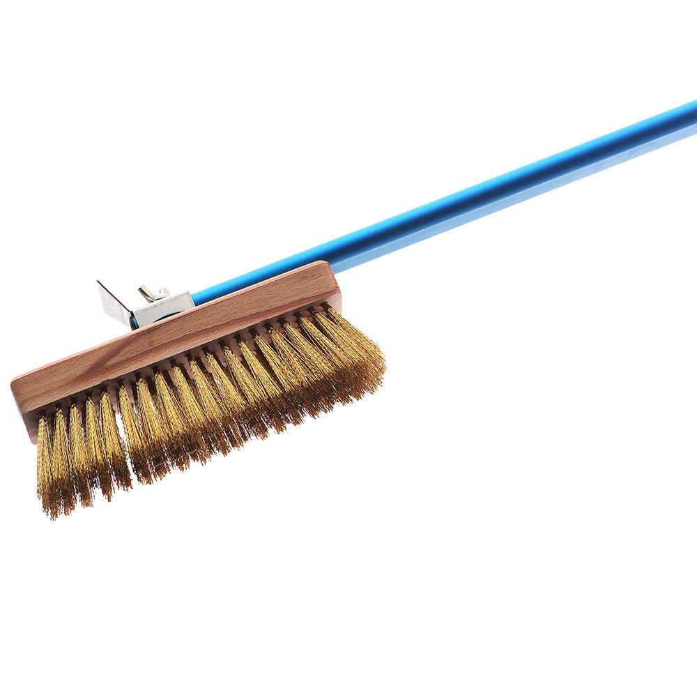 Brosse laiton, tete orientable aluminium anodisé pour four avec racloir