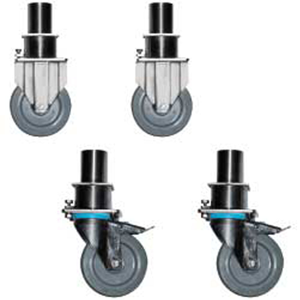 4 roues réglables, 2 avec freins, pour fours 20 GN 1/1 & 2/1