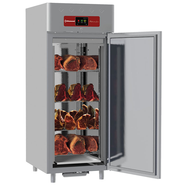 Armoire de maturation sèche pour viande Diamond, 850L, ventilée, 1 porte, pour 20 GN 2/1, en acier inoxydable.
