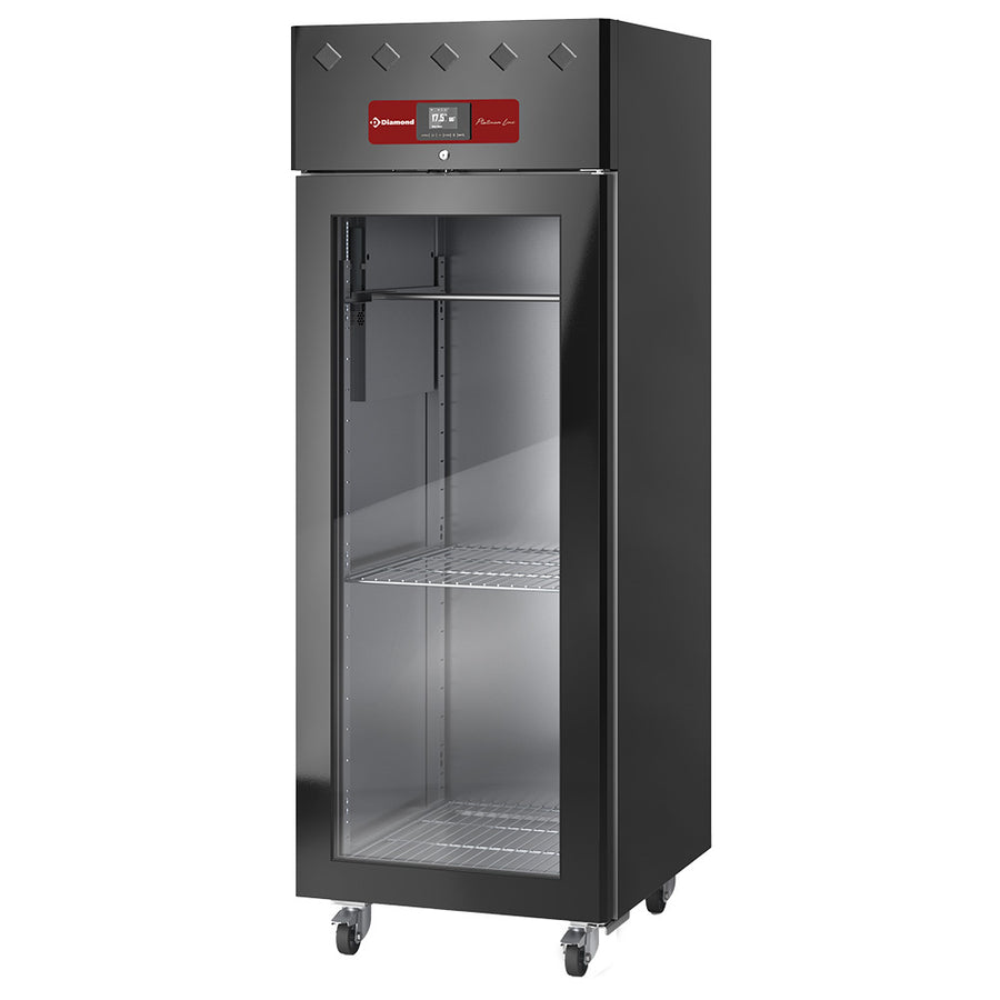 Armoire de maturation sèche pour viande Diamond, 600L, ventilée, porte vitrée, capacité 20 GN 2/1, finition noire.
