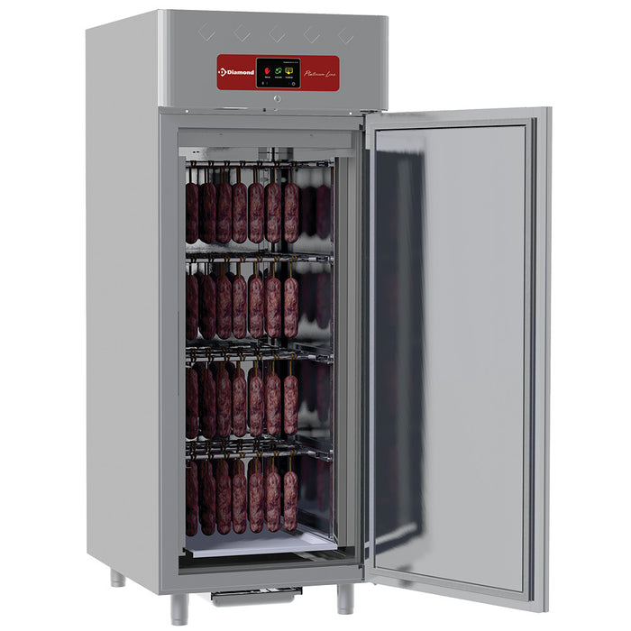 Armoire de maturation Diamond pour charcuterie, 850L, ventilée, 1 porte, 20x GN 2/1, stockage et affinage de produits frais.