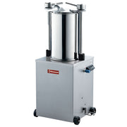 Poussoir hydraulique vertical en inox, 35 litres sur roues