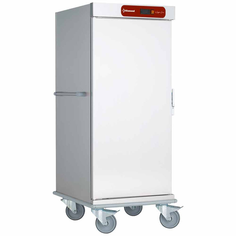 Chariot de maintien à température Diamond pour repas, capacité 20 GN 2/1, avec poignées et porte en métal robuste