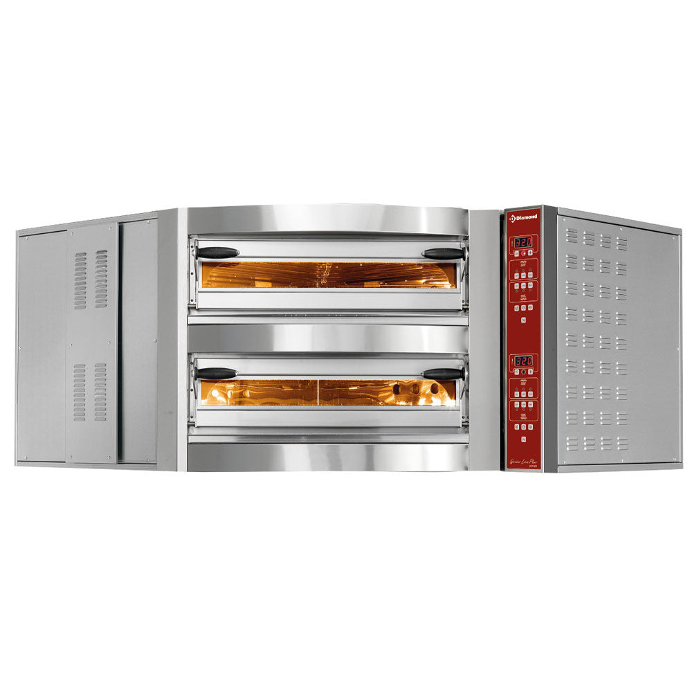 Four électrique d'angle, 2 chambres, 2 x 8 pizzas Ø 350 mm
