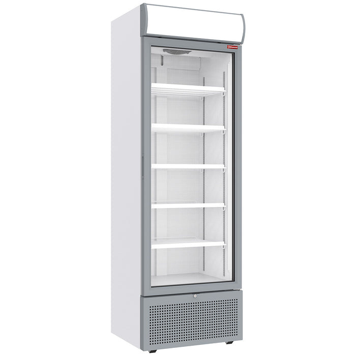 Vitrine ventilée positive 494 litres BLANCHE avec caisson lumineux