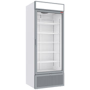 Vitrine ventilée positive 715 litres BLANCHE avec caisson lumineux