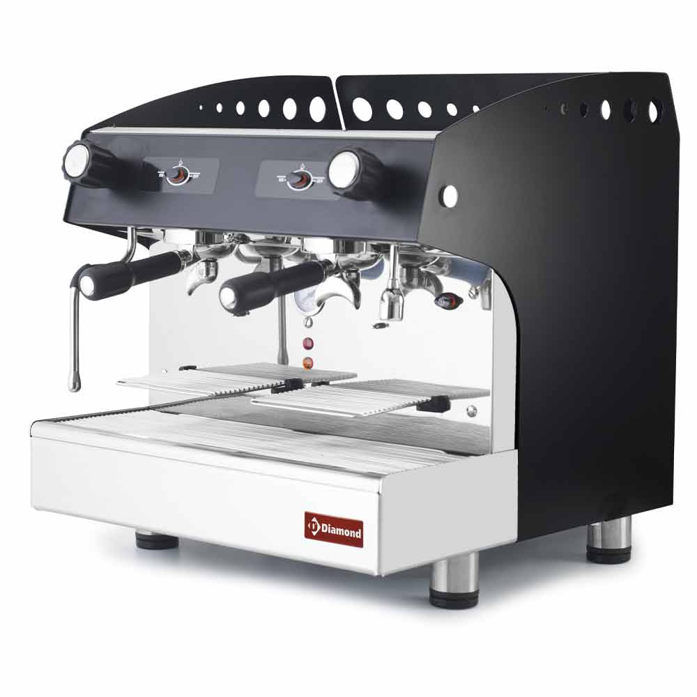 2-group espresso machine, semi-automatic - BLACK