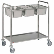 Chariot de service inox, 3x GN 1/1 + 1 niveau