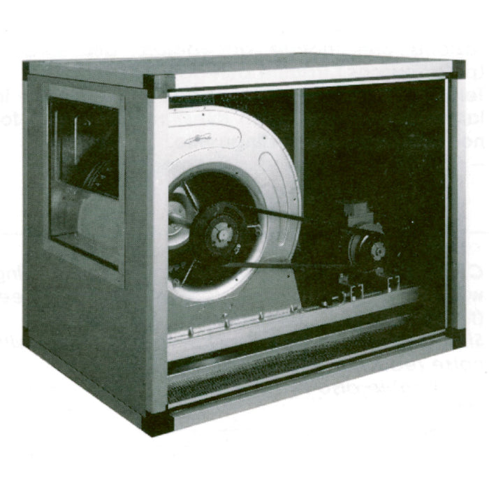 Ventilateur centrifuge avec caisson isolé, transmission à courroie,2 vitesses, 6000 M3/h
