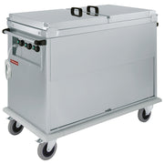 Chariot bain marie 3x GN 1/1, 3 T°, couvercles, armoire porte basculante