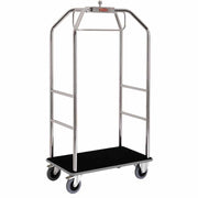 Chariot pour valises & vestiaire "chromé", 2 roues à freins
