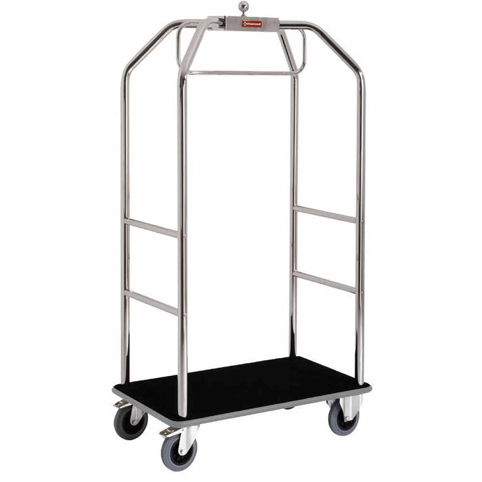 Chariot pour valises & vestiaire "chromé", 2 roues à freins
