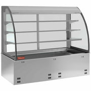 Elément cuve et vitrine sur 3 niveaux ouverte (avec rideau), réfrigérées, ventilées, 4x GN 1/1 (sans unité hermétique)