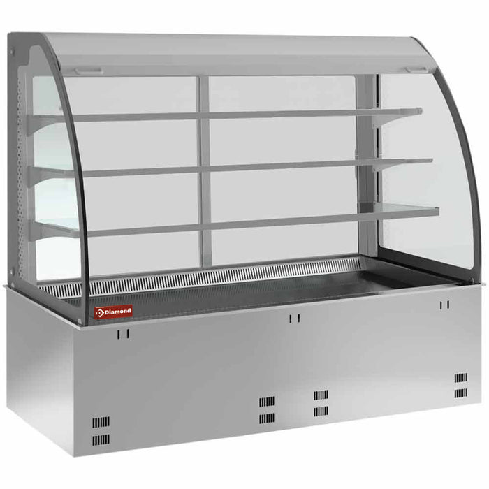 Elément cuve et vitrine sur 3 niveaux ouverte (avec rideau), réfrigérées, ventilées, 5x GN 1/1 (sans unité hermétique)