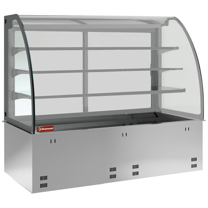 Elément cuve et vitrine sur 3 niveaux fermée, réfrigérées, ventilées, 4x GN 1/1 (sans unité hermétique)