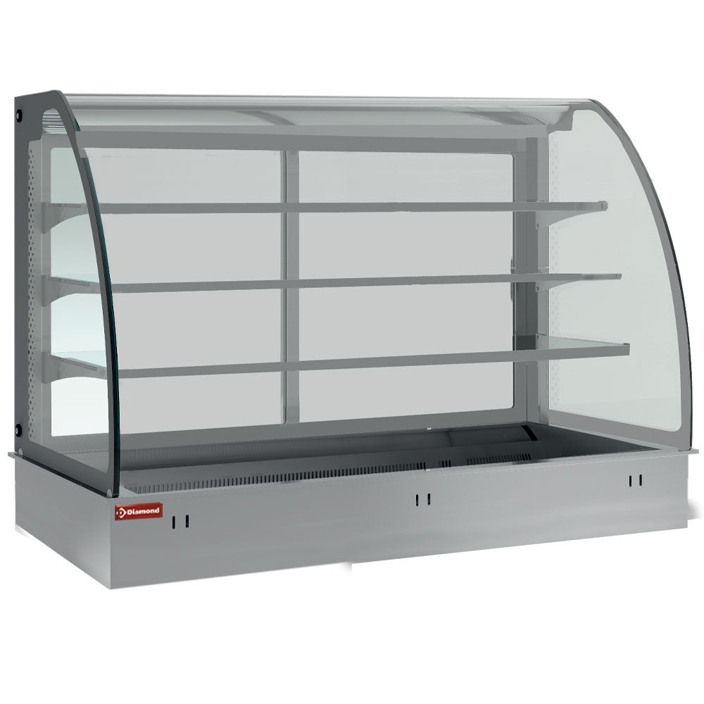 Elément top et vitrine sur 3 niveaux fermée, réfrigérés, ventilés, 5x GN 1/1 (sans unité hermétique)