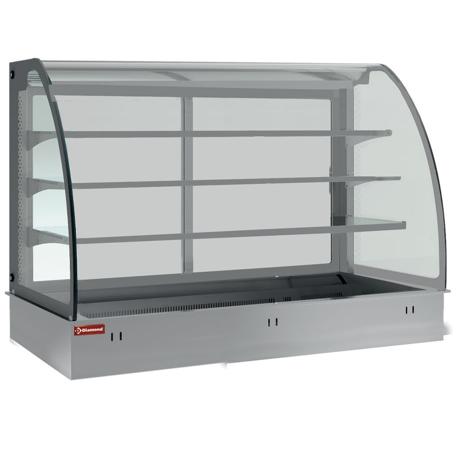 Elément top et vitrine sur 3 niveaux fermée, réfrigérés, ventilés, 5x GN 1/1 (sans unité hermétique)