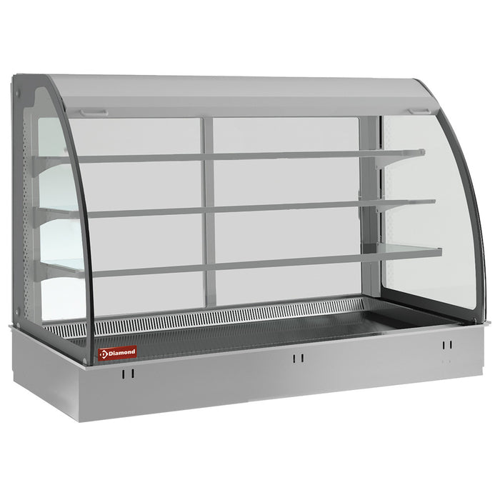 Elément top et vitrine sur 3 niveaux ouverte (avec rideau), réfrigérés, ventilés, 2x GN 1/1 (sans unité hermétique)