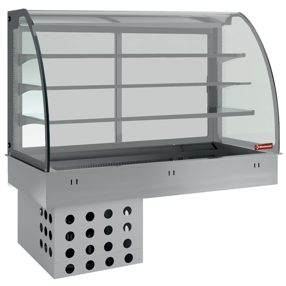 Elément top et vitrine sur 3 niveaux fermée, réfrigérés, ventilés, 4x GN 1/1
