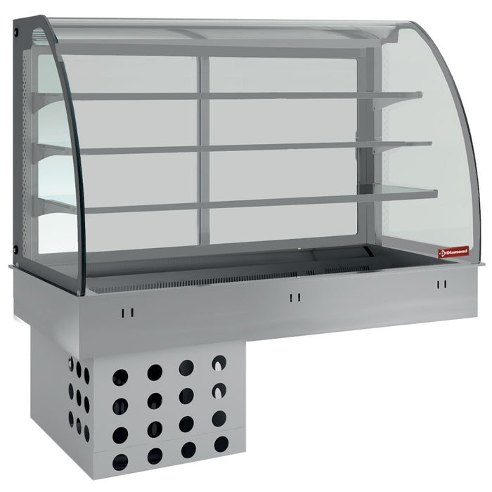 Elément top et vitrine sur 3 niveaux fermée, réfrigérés, ventilés, 4x GN 1/1
