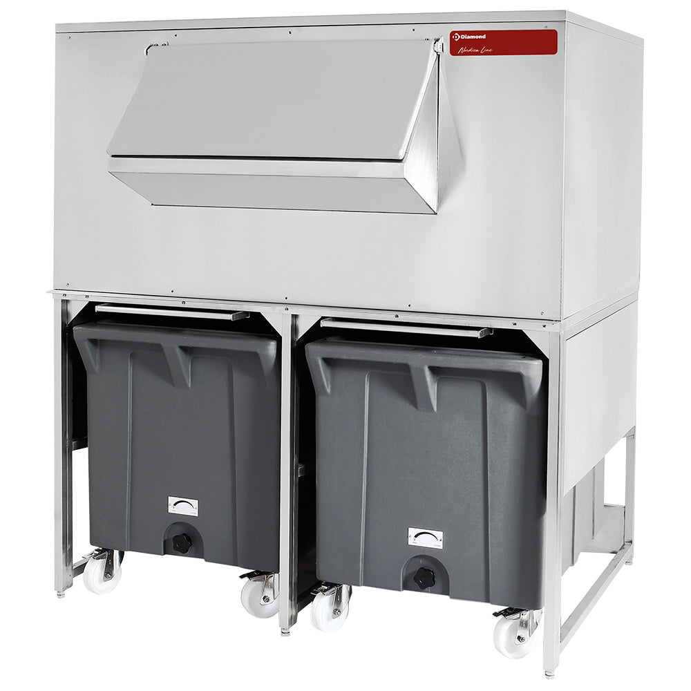 Bacs de stockage avec chariots de 2x 108 kg