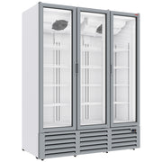 Vitrine ventilée positive 1455 litres, 3 portes battantes - BLANCHE