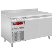 Table frigorifique "murale" ventilée, 2 portes GN 1/1, 260 Lit. groupe à gauche