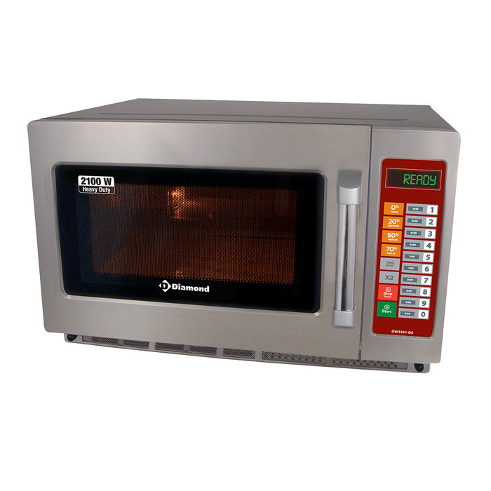Micro-ondes en inox Diamond digital programmable, puissance 2100 W, capacité 34 litres, affichage numérique, GN 2/3.