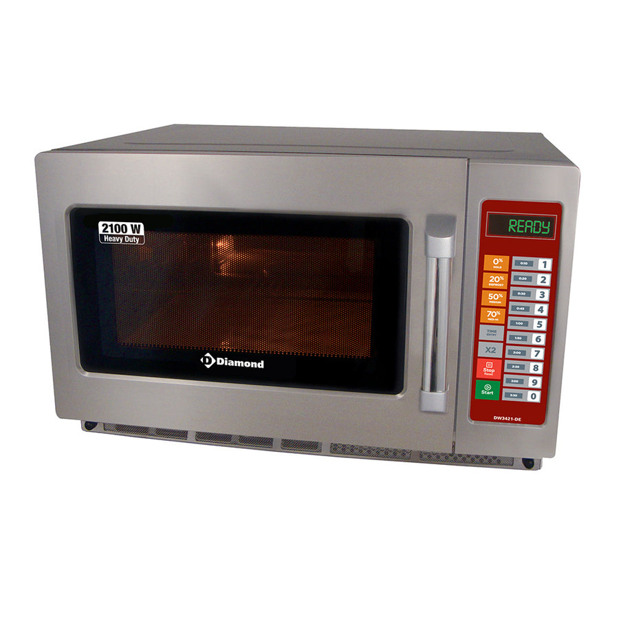 Micro-ondes en inox Diamond digital programmable, puissance 2100 W, capacité 34 litres, affichage numérique, GN 2/3.