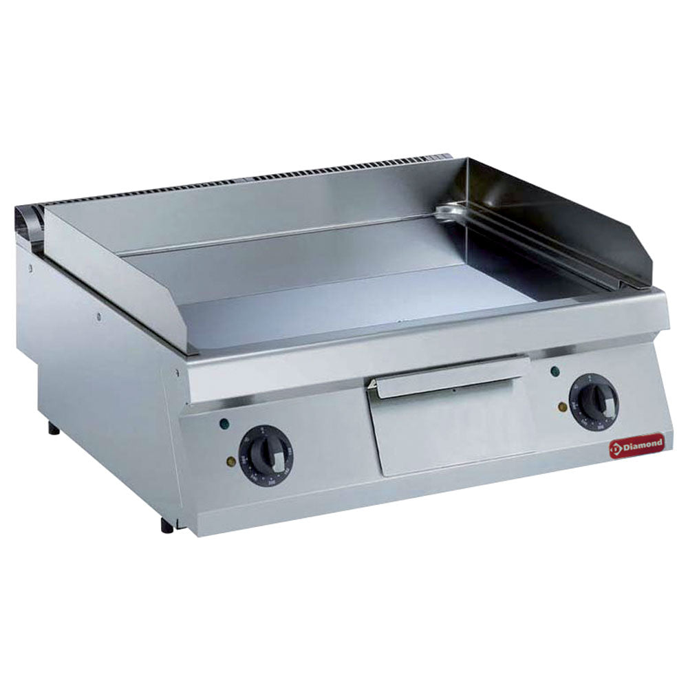 Plaque de cuisson électrique lisse en chrome dur de la marque Diamond, surface plate et résistante, adaptée à la cuisine moderne.