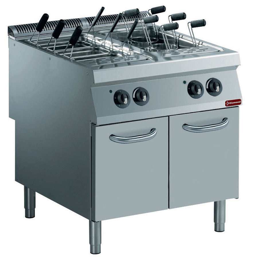 Cuiseur à pâtes électrique, 2 cuves GN 1/1, sur meuble (sans paniers)