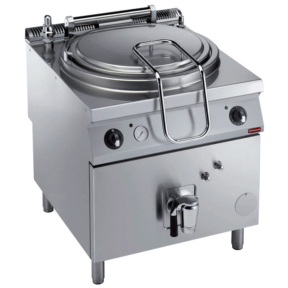 Marmite électrique 150 litres, chauffage indirect, sur meuble