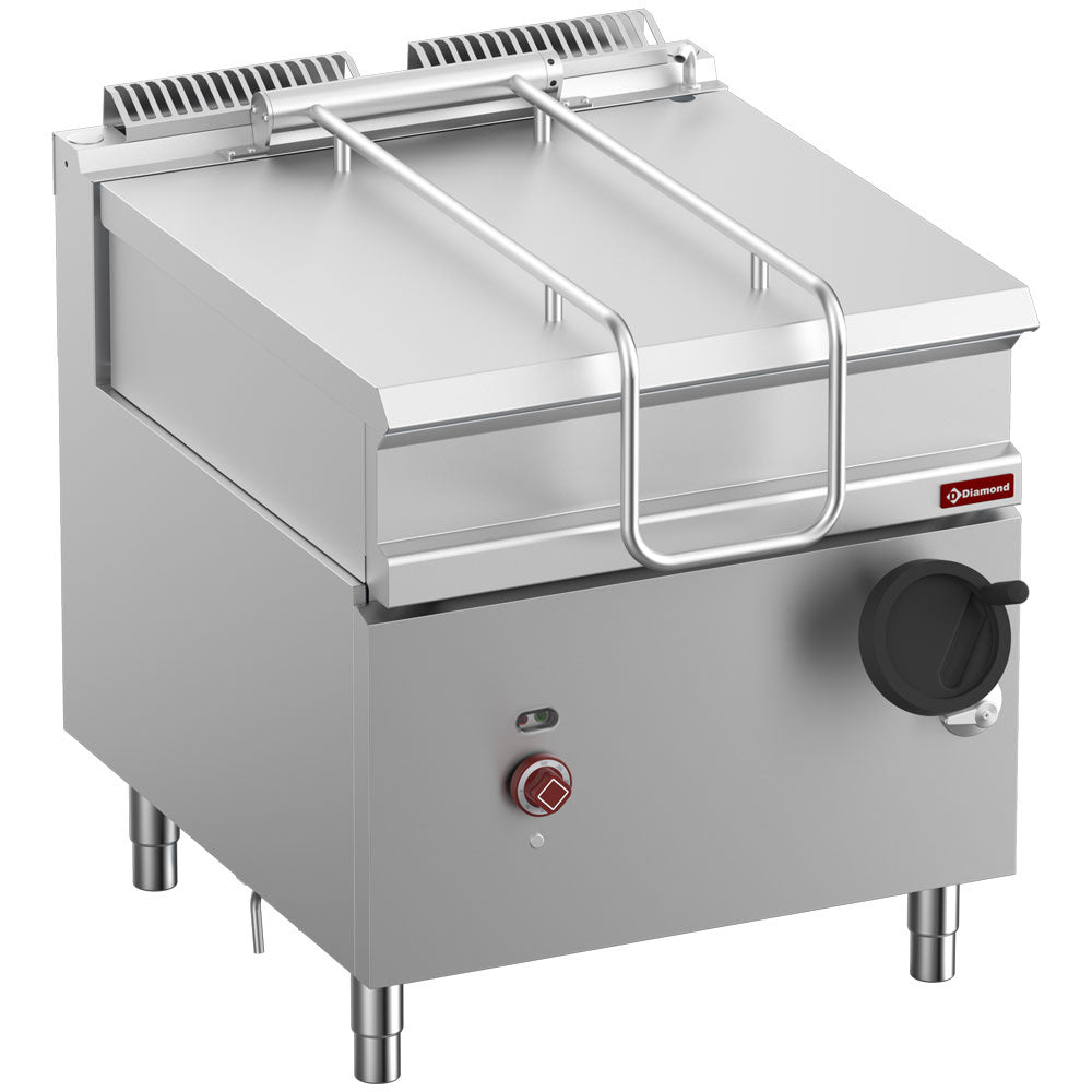 Sauteuse basculante électrique, cuve inox 80lit. sur meuble