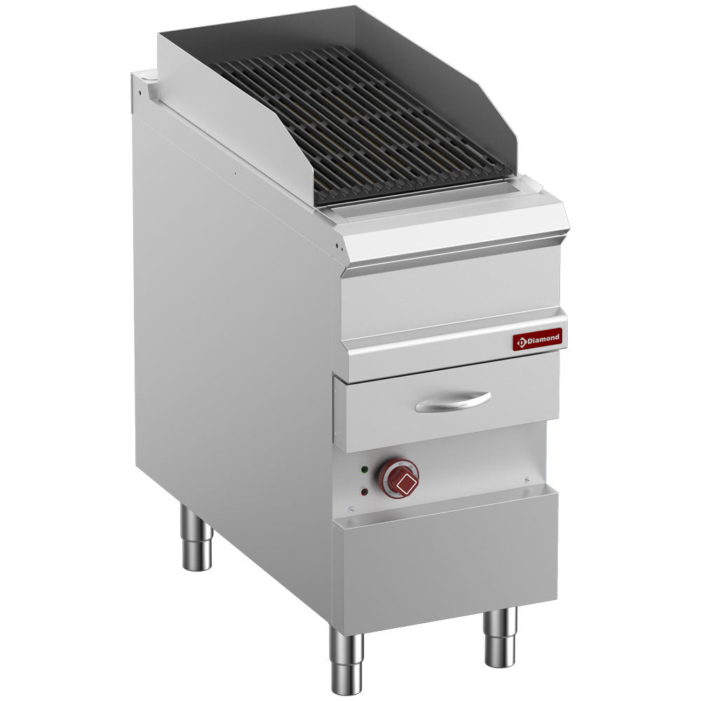 Grill Vapeur électrique, grille en fonte "double face", module 1/2