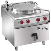 Marmite électrique, cuve 100 lit. chauffage indirect, sur meuble