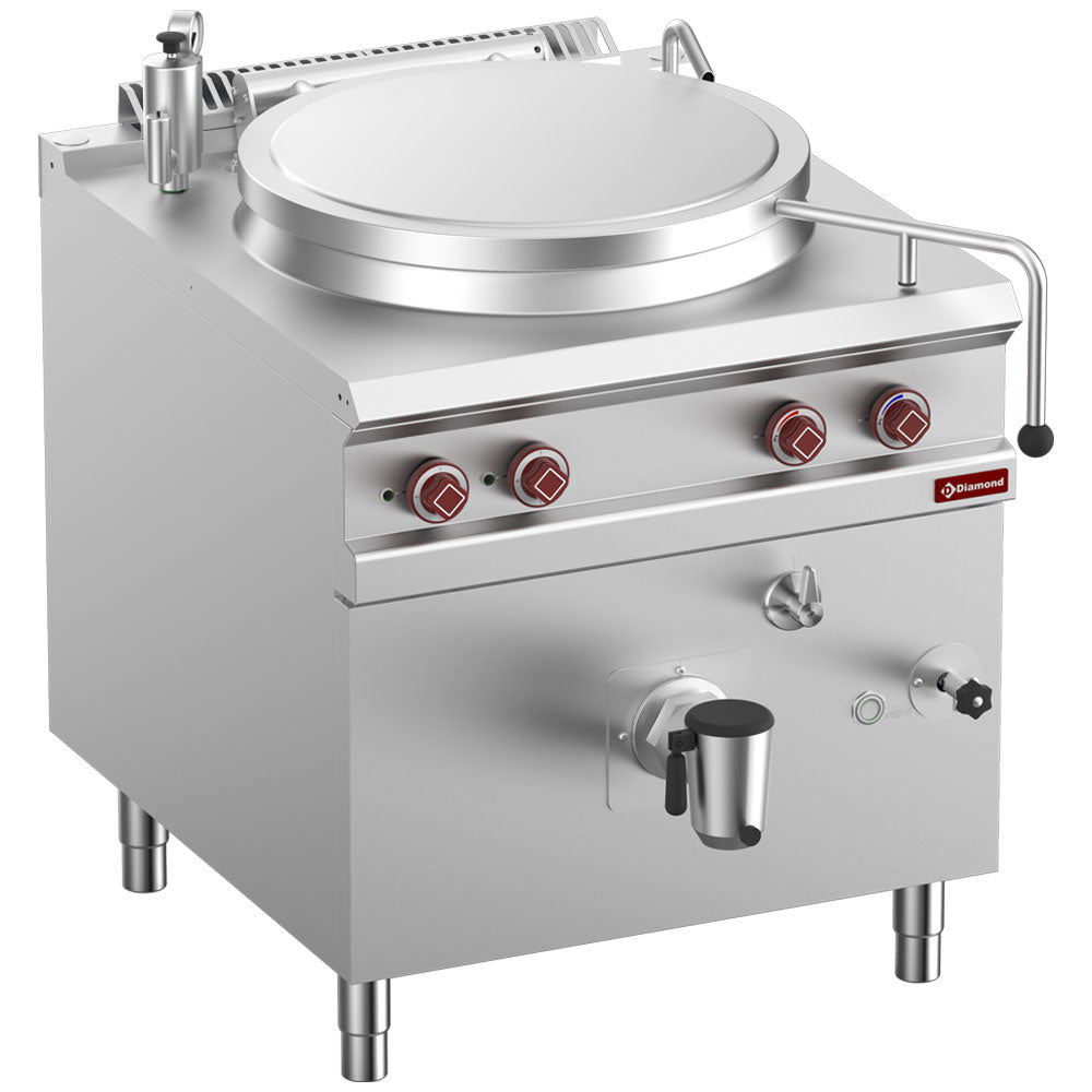 Marmite électrique, cuve 150 lit. chauffage indirect, sur meuble