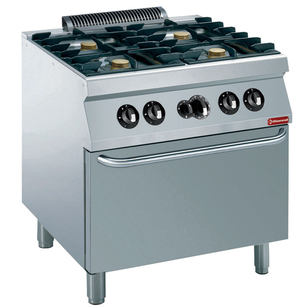 Founeau 4 feux 5,5 kW, four gaz GN 2/1