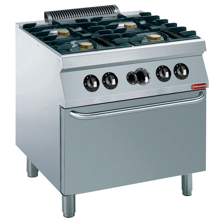 Founeau 4 feux 5,5 kW, four gaz GN 2/1