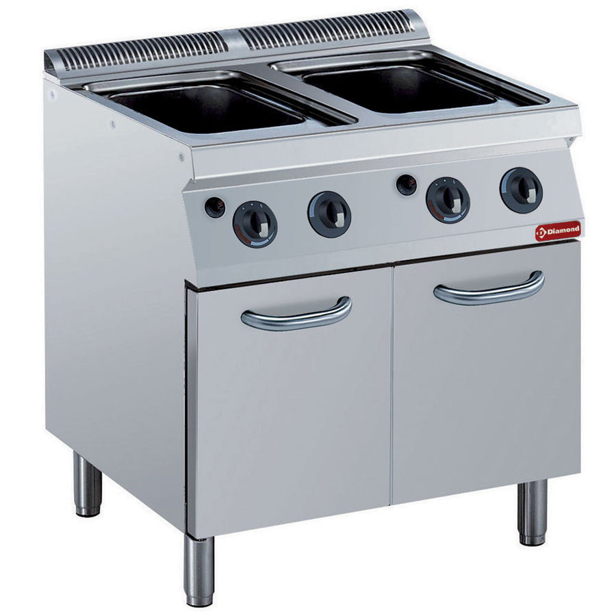 Cuiseur à pâtes gaz, 2x 24,5 litres, sur armoire (sans paniers)